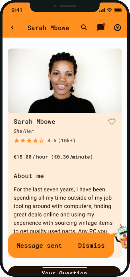 Expert Profile Snackbar